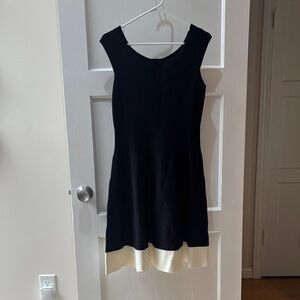 Eliza J Black Mini Dress with Cream Hem